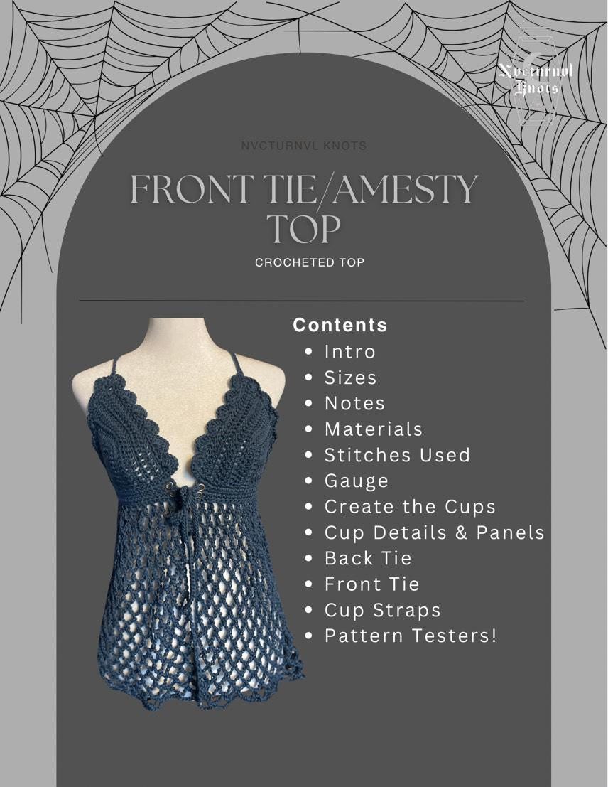 Front Tie Amesty Top - PDF Crochet Pattern