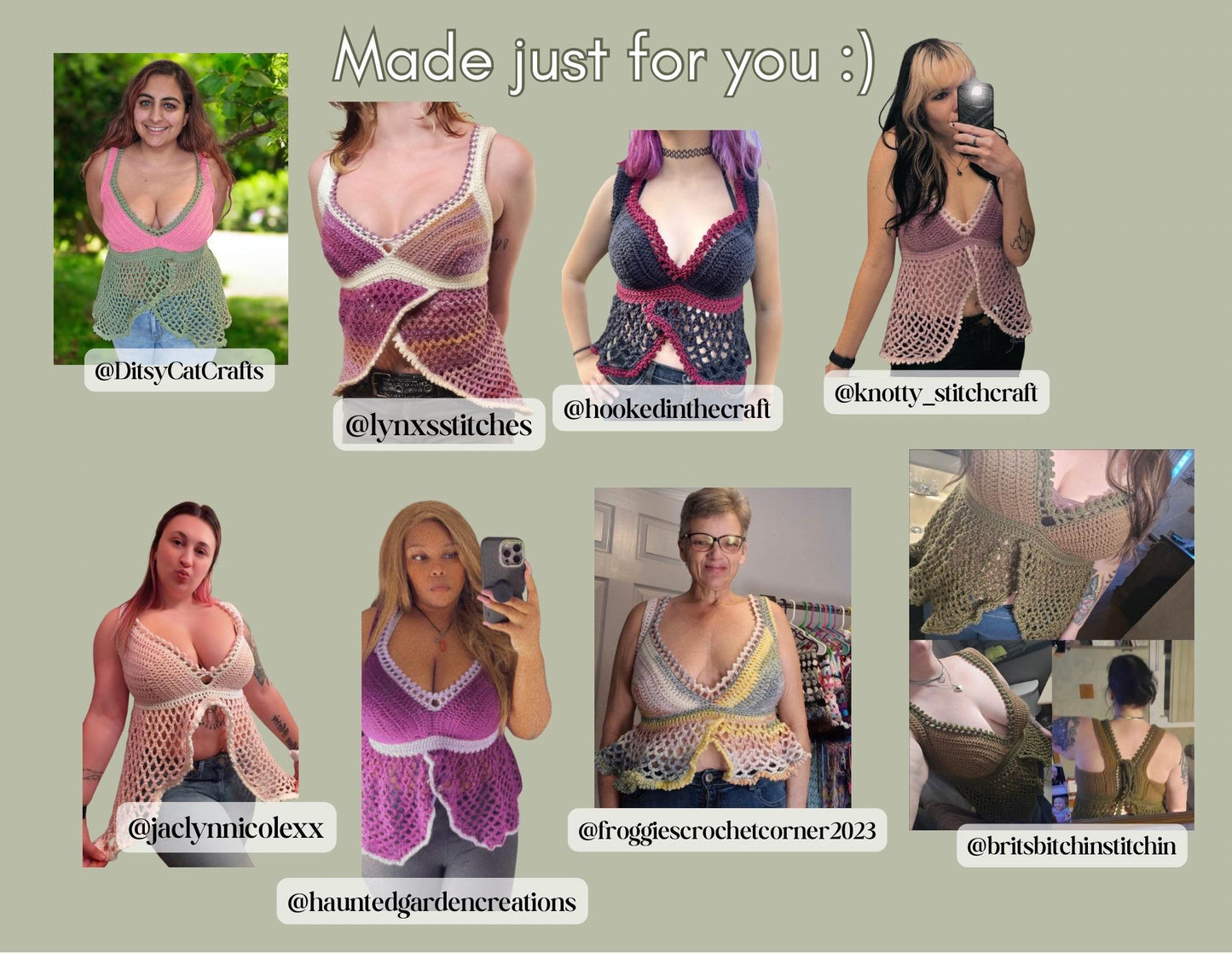 Nightbell Crochet Top Pattern | Made-to-Measure Lace Top (PDF)