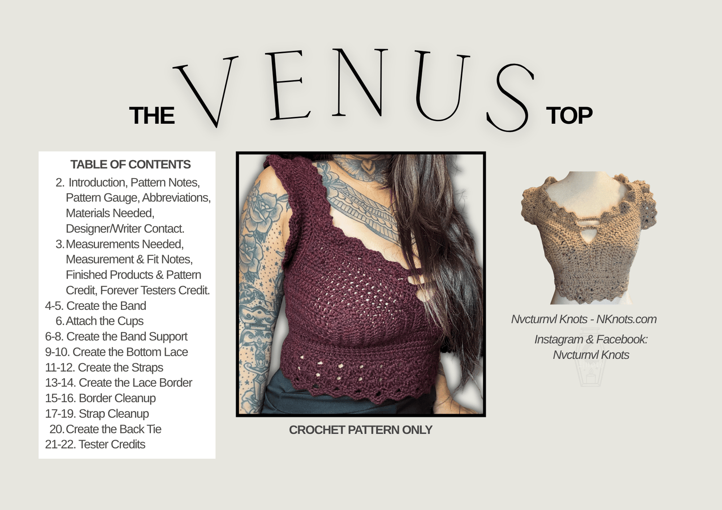 The Venus Crochet Top - Pattern Only