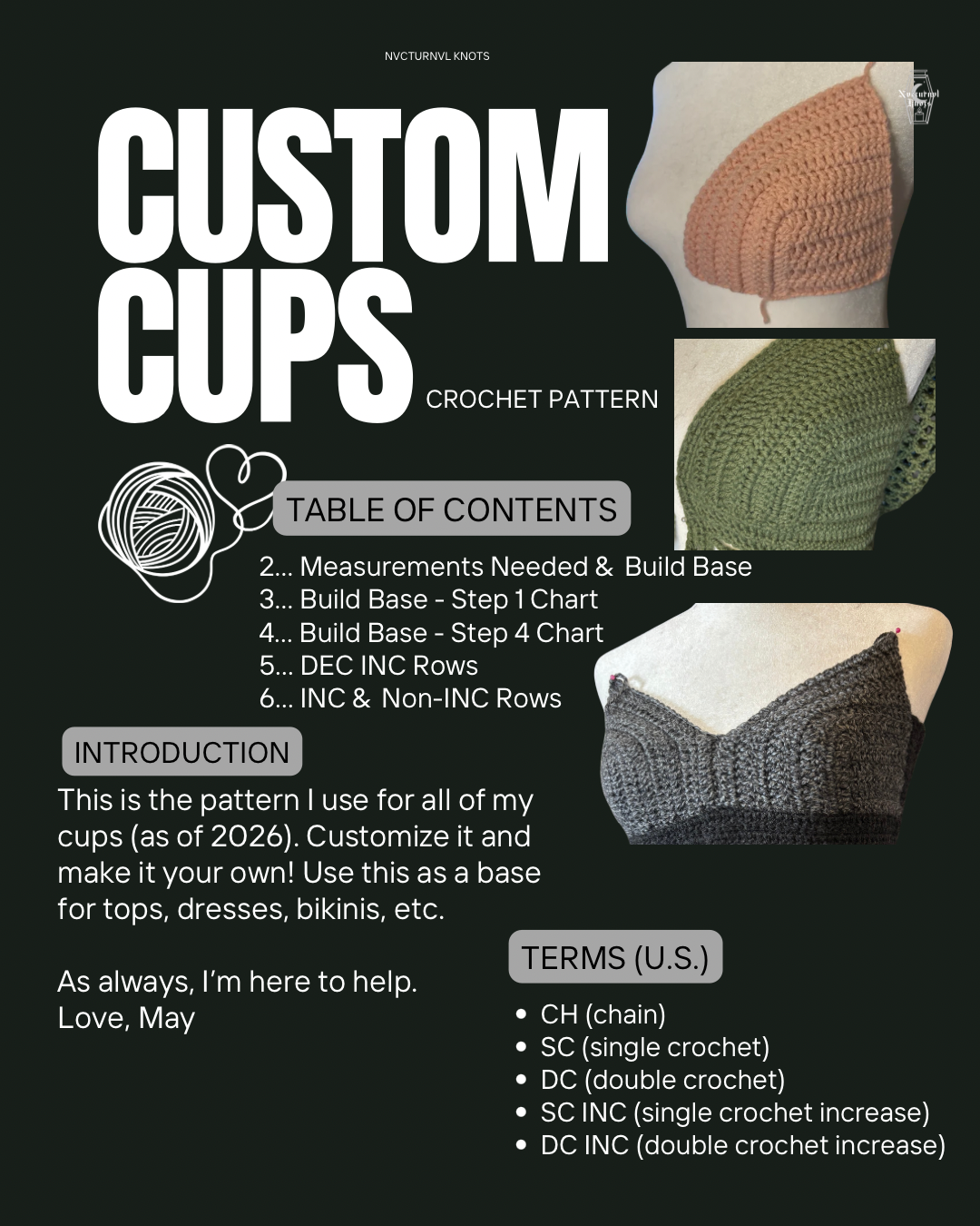 Custom Crochet Cups - PDF Pattern Only