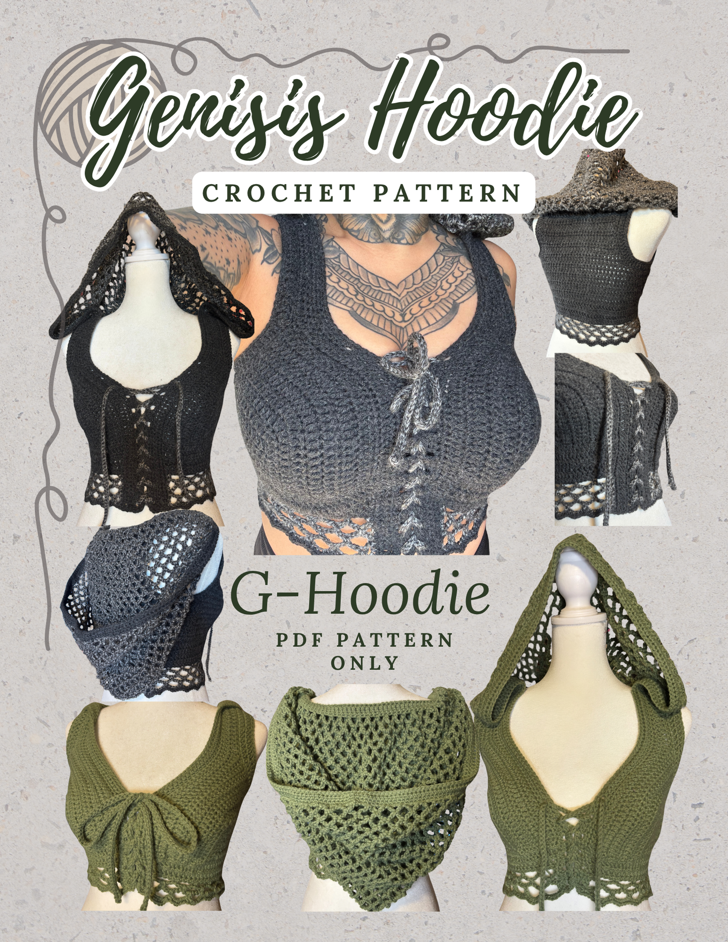 Genisis Hoodie - Crochet Pattern Only