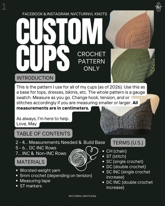 Custom Crochet Cups - PDF Pattern Only