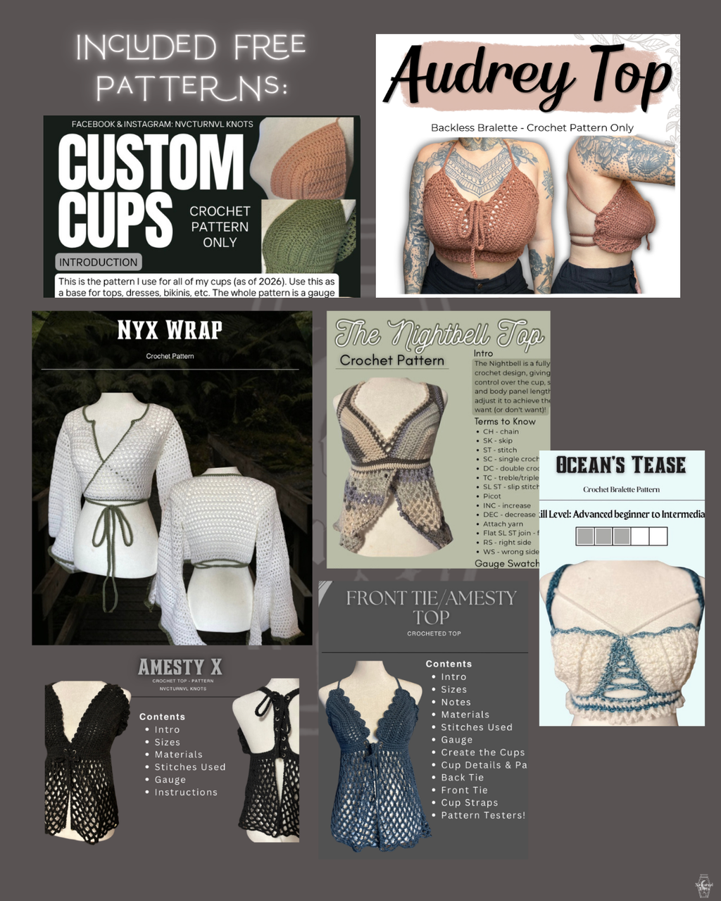 Creator Support Bundle - 11 Crochet Patterns for Wearable Tops