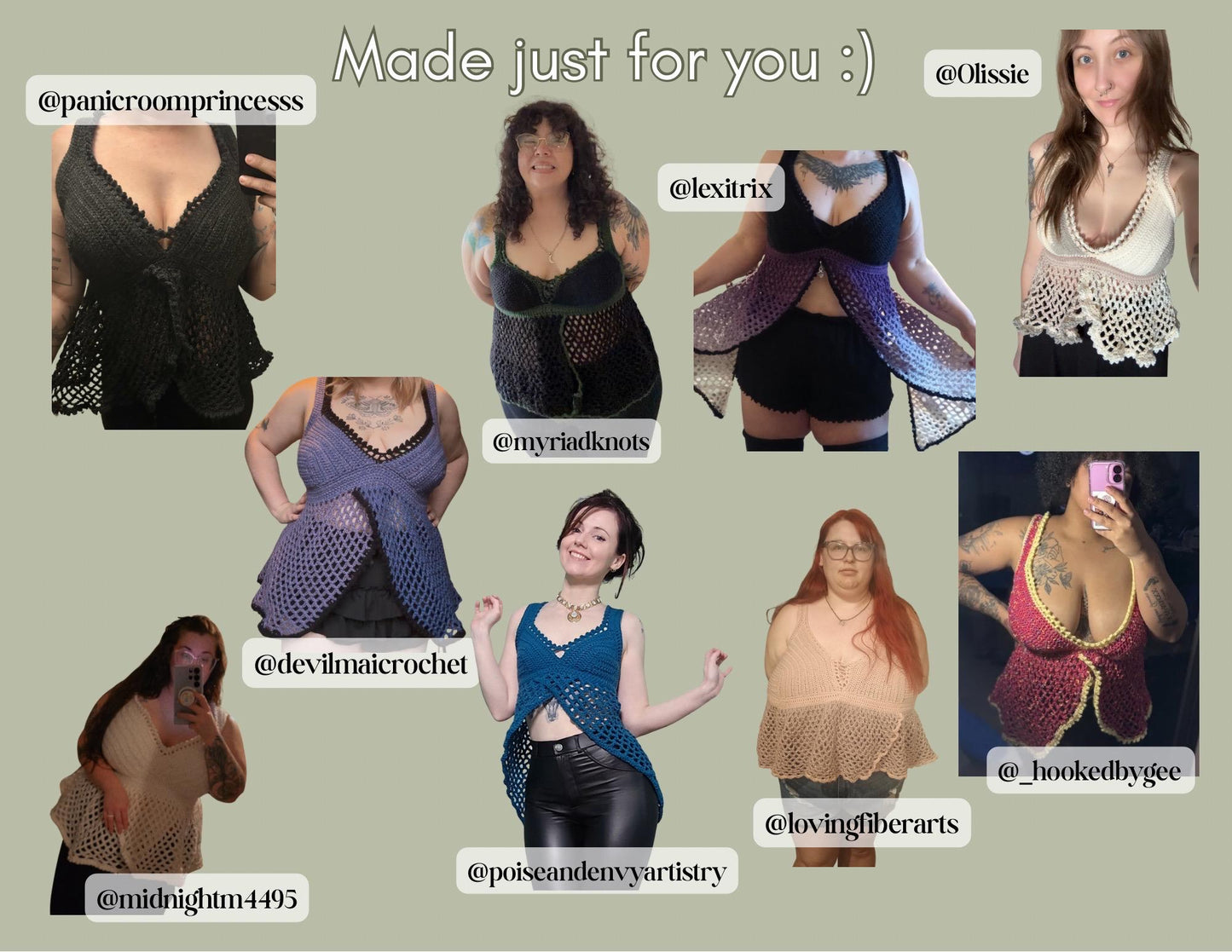 Nightbell Crochet Top Pattern | Made-to-Measure Lace Top (PDF)