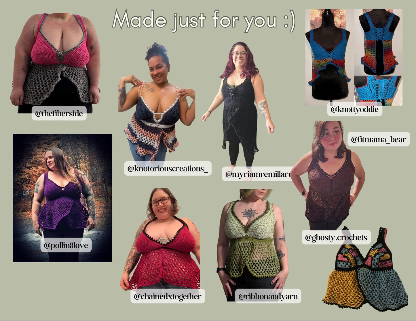 Nightbell Crochet Top Pattern | Made-to-Measure Lace Top (PDF)